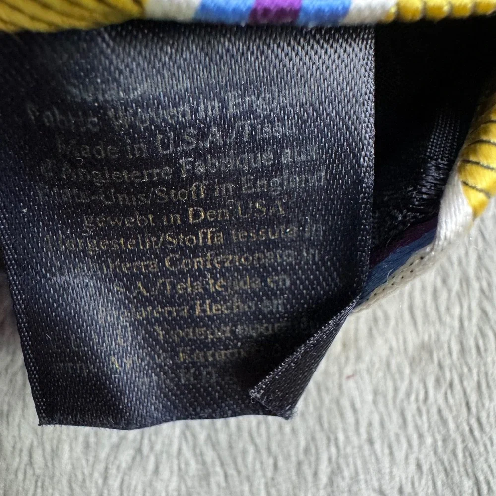 Brooks‎ Brothers Tie Mens OS Yellow Purple Blue Striped Repp Silk Excellent USA